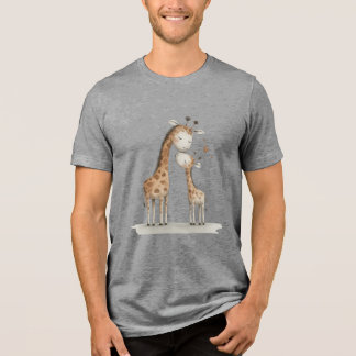 T-shirt En Tri-matière Mom & Baby Giraffe Cute Illustration