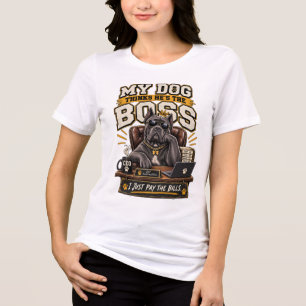 T-shirt En Tri-matière Mon chien pense qu'il est le patron