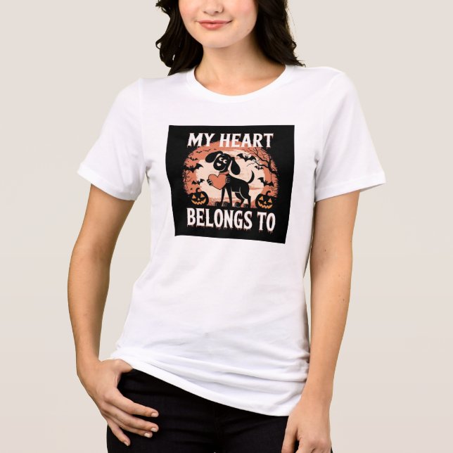 T-shirt En Tri-matière Mon Coeur Appartient À L'Amoureux des chiens (Recto)