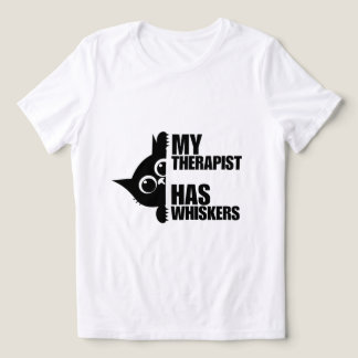 T-shirt En Tri-matière Mon Thérapeute a des Moustaches Humour Félin 