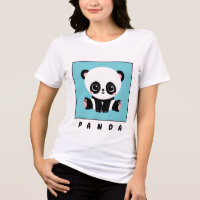 Monogram Cute Panda Personnalisé Bubble Gum Bleu