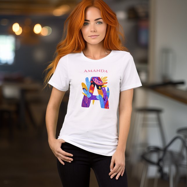 T-shirt En Tri-matière Monogramme Artistique - Lettre A Anniversaire Colo (Créateur téléchargé)