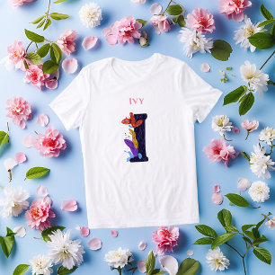 T-shirt En Tri-matière Monogramme Artistique - Lettre I Cadeau de Naissan