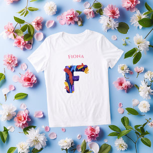 T-shirt En Tri-matière Monogramme Créatif - Lettre F Joyeux Anniversair