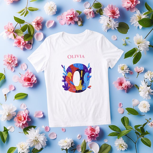 T-shirt En Tri-matière Monogramme - Lettre O Cadeau Artistique d'annivers (Créateur téléchargé)