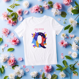 T-shirt En Tri-matière Monogramme - Lettre Q Cadeau artistique d'annivers