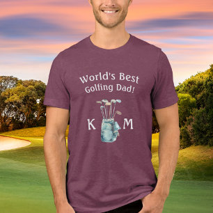 T-shirt En Tri-matière Monogramme personnalisé du meilleur papa de golf a