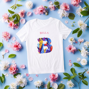 T-shirt En Tri-matière Monogramme Vibrant - Lettre B   Anniversaire Artis