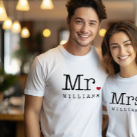 Monsieur Monogramme Cœur Nom de Famille Mariage