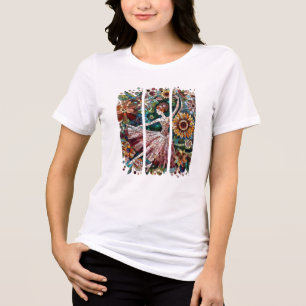 T-shirt En Tri-matière Mosaïque Art Ballerina Tissu Verre Brush Strot