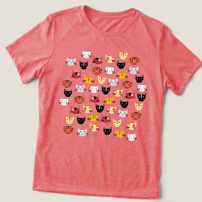 T-shirt En Tri-matière Motif de chats mignons (Fun kitty cat pattern t-shirt)