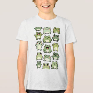 T-shirt En Tri-matière Motif Frog Doodle - Cadeau Kawaii pour Enfants