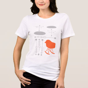 T-shirt En Tri-matière Motif gris du milieu du siècle Silhouette