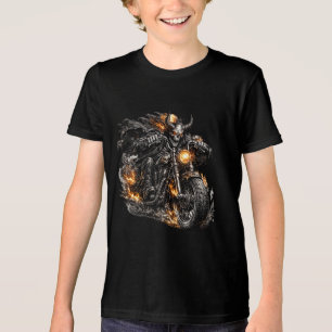 T-shirt En Tri-matière Motocyclette de motard au crâne de démon