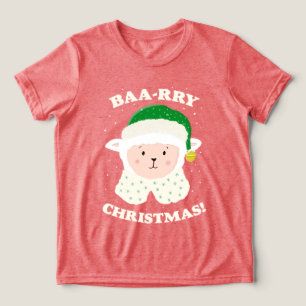T-shirt En Tri-matière Mouton de fête dit Baa-rry Noël !