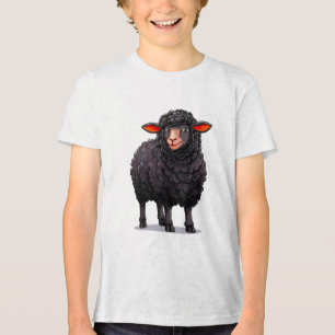 T-shirt En Tri-matière 🐑🖤 Mouton Noir Mignon Cadeau Amusant pour Enfant