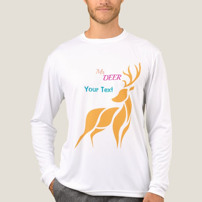 T-shirt En Tri-matière Mr. Deer Graphic – Rustic Woodland Style (Recto)