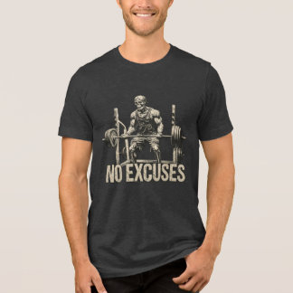 T-shirt En Tri-matière Musculation de squelette sans excuses Gym Fitness
