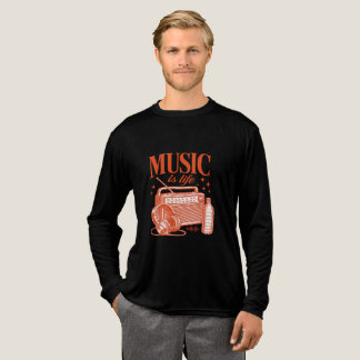 T-shirt En Tri-matière Music Is Life Vintage Design