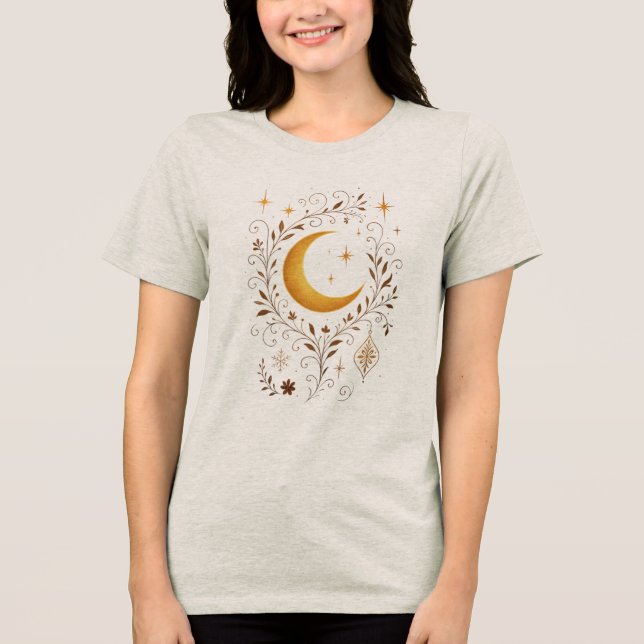 T-shirt En Tri-matière Mystic Celestial Winter | Fantasy Moon & Golden Fl (Recto)