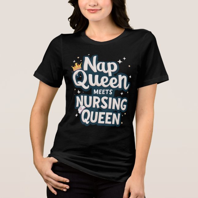 T-shirt En Tri-matière Nap Queen rencontre Nursing Queen (Recto)