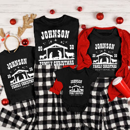 T-shirt En Tri-matière Nativité chrétienne personnalisée Noël de famille