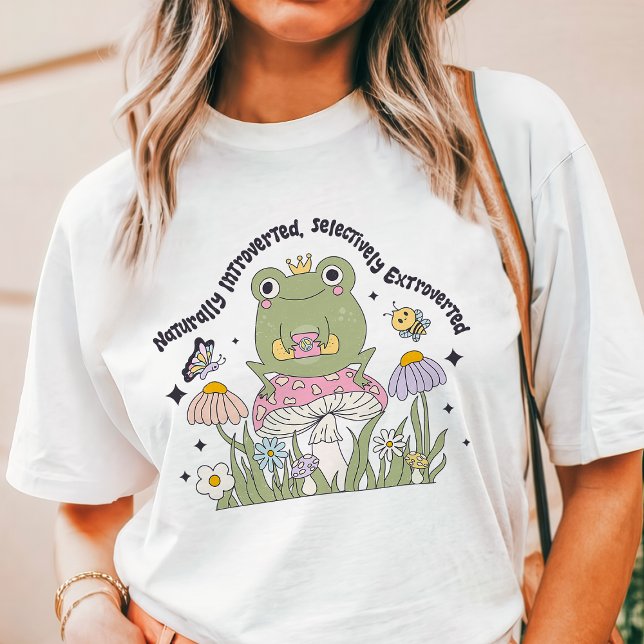 T-shirt En Tri-matière Naturellement Introverti Sélectivement Grenouille  (Créateur téléchargé)