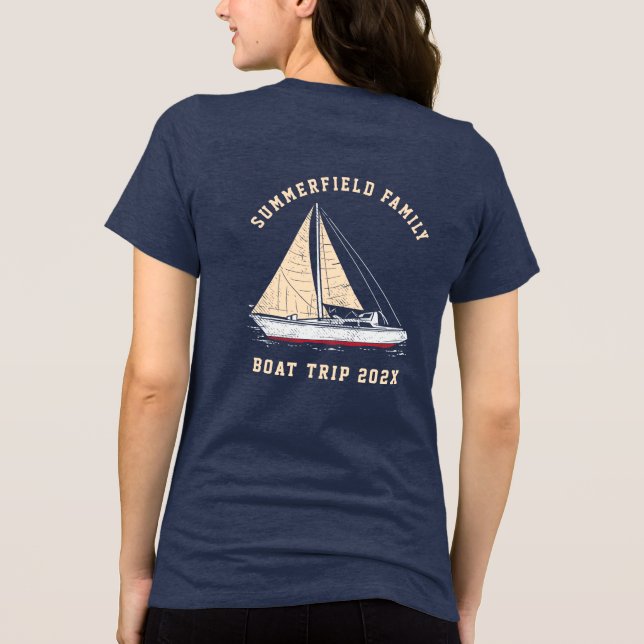 T-shirt En Tri-matière Nautical Matching Family Boat Trip Custom (Verso)