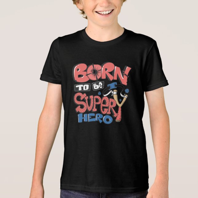 T-shirt En Tri-matière Né pour être un super héros (Recto)
