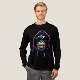 T-shirt En Tri-matière Neon Vibe – Chimpanzé Stylé en Capuche et Lunettes