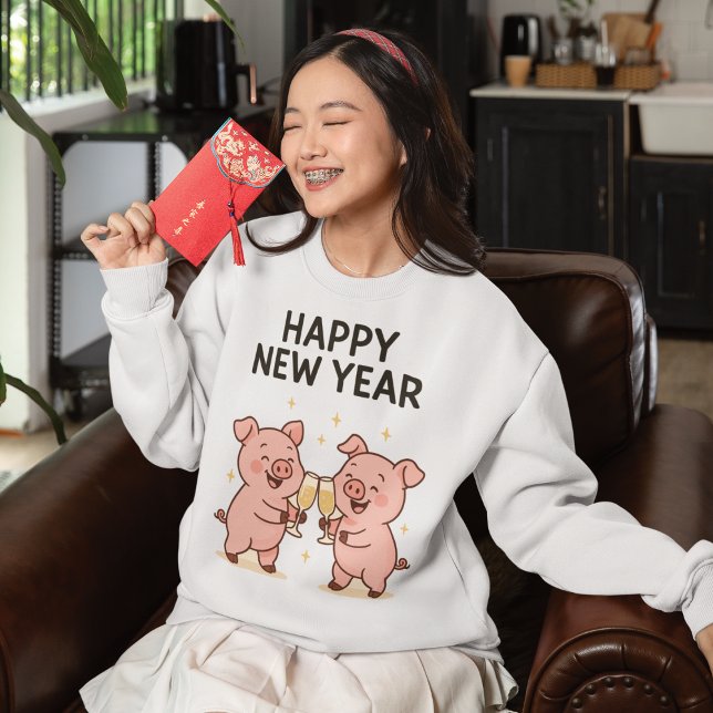 T-shirt En Tri-matière Neujahr Schweinchen Duo Anstoßen (Créateur téléchargé)