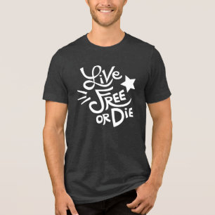 T-shirt En Tri-matière New Hampshire State Moto Live Free or Die