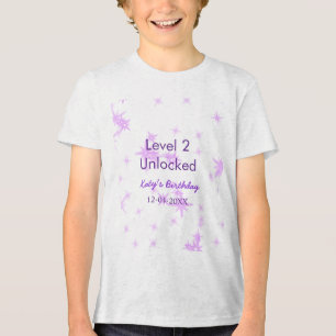 T-shirt En Tri-matière Niveau 2 déverrouillé ajouter nom d'anniversaire d