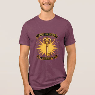 T-shirt En Tri-matière Niveau Débloqué Retro Gaming Pixel Art Clé   Nouve