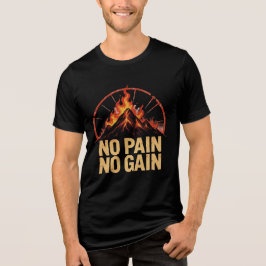 T-shirt En Tri-matière No Pain No Gain Motivational Fire Mountain T-Shirt
