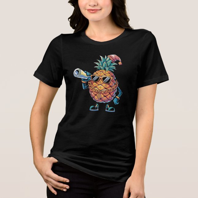 T-shirt En Tri-matière Noël aux ananas (Recto)