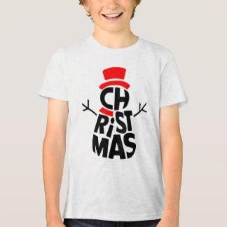 T-shirt En Tri-matière Noël Bonhomme de Neige Word Art