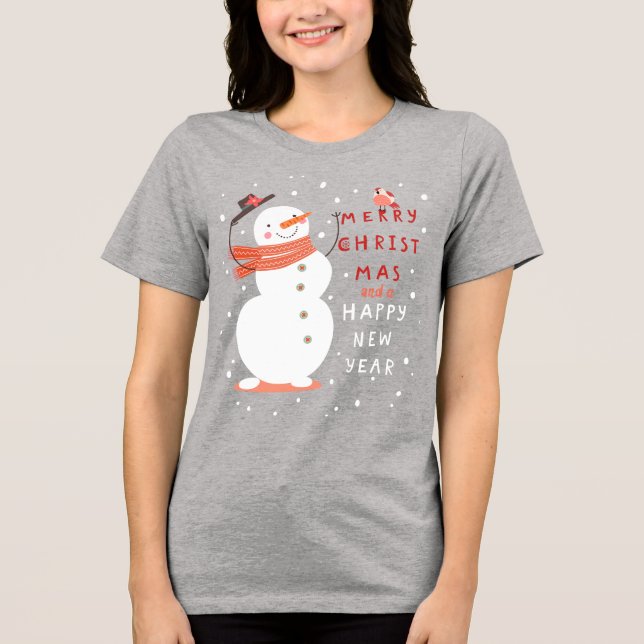 T-shirt En Tri-matière Noël de Jolly Snowman - Warm Warm (Recto)