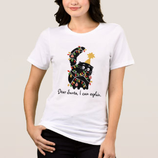 T-shirt En Tri-matière Noël Esthétique Santa Chat Mignon Drôle