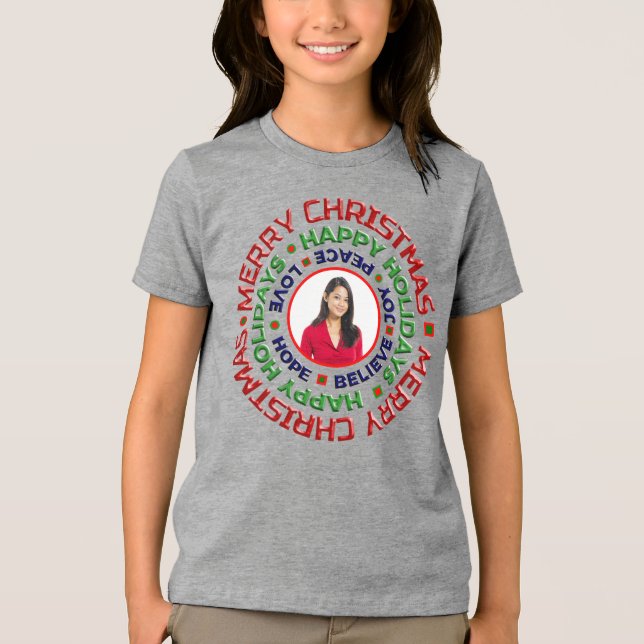 T-shirt En Tri-matière Noël Famille Papa Maman Photo Vacances Personnalis (Recto)
