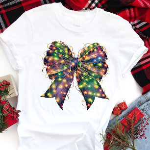 T-shirt En Tri-matière Noël Lumières Bow Retro Holiday