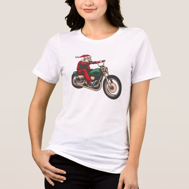 T-shirt En Tri-matière Noël Motorcycle Rider Graphic Père Noël (Recto)