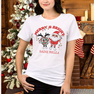 T-shirt En Tri-matière Noël Rétro Joyeux et Lumineux