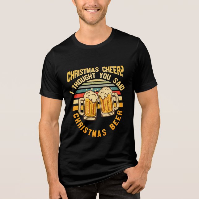 T-shirt En Tri-matière Noël Soeur bière drôle Retro Festive Festive (Recto)
