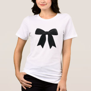 T-shirt En Tri-matière Nœud en velours noir élégant et tendance