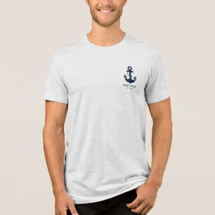 T-shirt En Tri-matière Nom de bateau nautique personnalisé Ancre