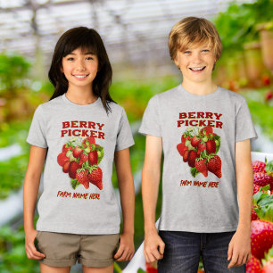 T-shirt En Tri-matière Nom de la ferme de fraises Berry Picker