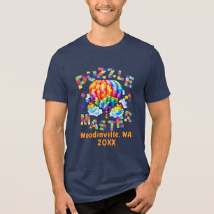 T-shirt En Tri-matière Nom de l'emplacement principal du puzzle personnal