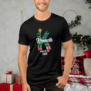 T-shirt En Tri-matière Nom de Noël Famille initiale monographique