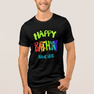 T-shirt En Tri-matière Nom personnalisé Bright and Happy Birthday